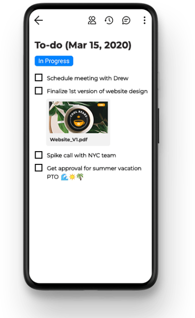 Email with tasks