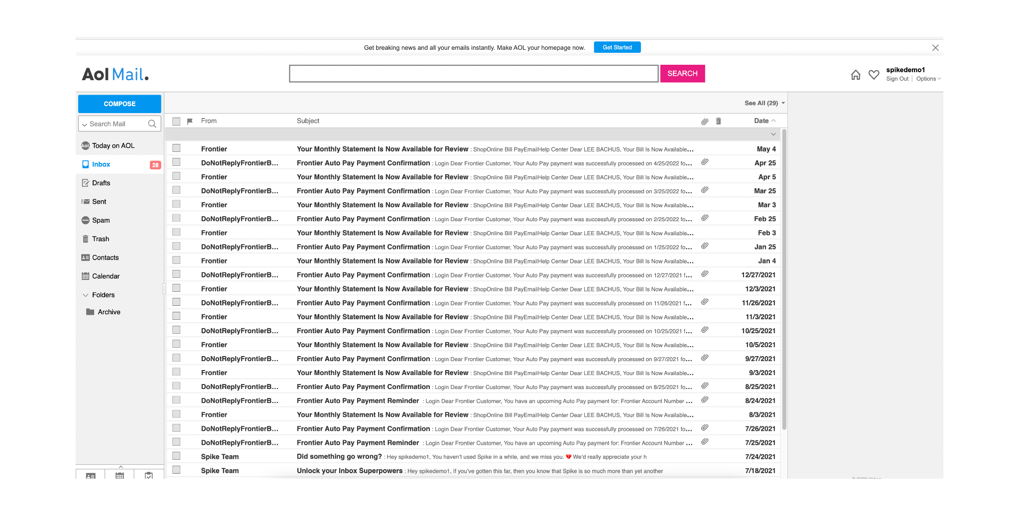 Keep Your AOL Emails Organized And Your AOL Inbox Clean Spike keep-your-aol-emails-organized-and-your-aol-inbox-clean-spike