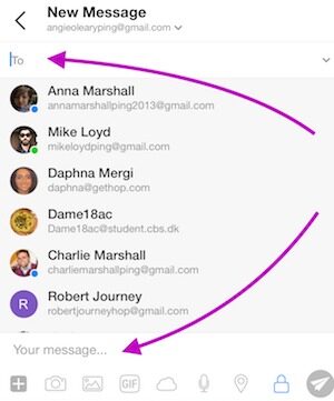 New message contacts