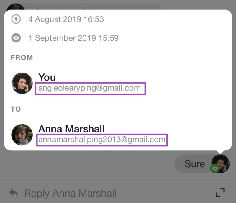 email sender recipient