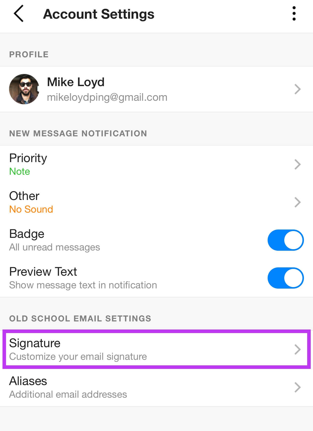email signature