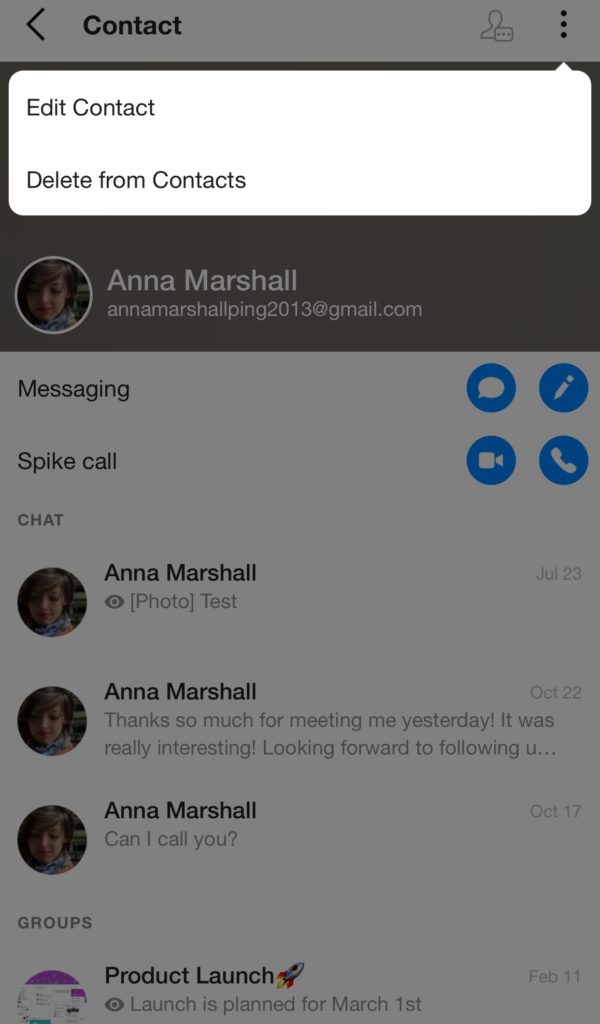 Delete contact
