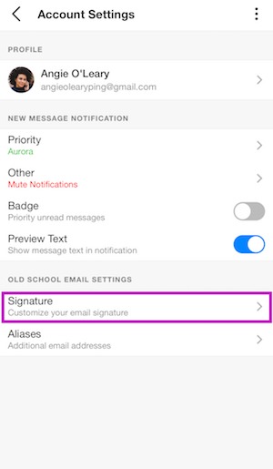 Email signature mobile