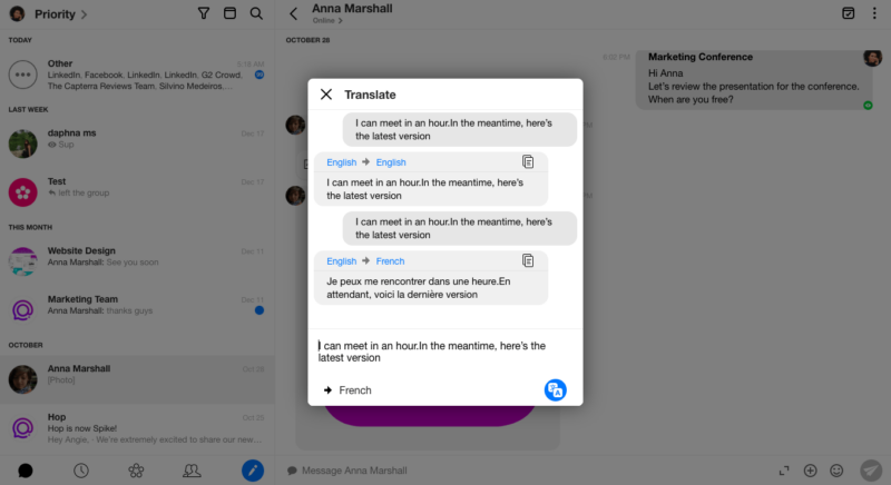 Email translate