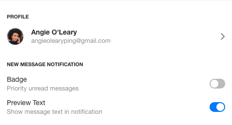 Email settings