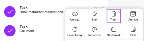 Delete task email