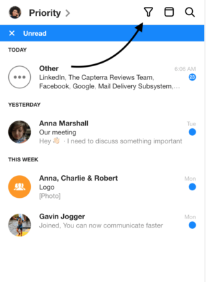 mailbird show only unread