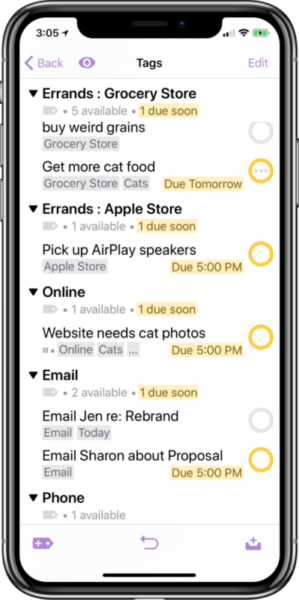 OmniFocus productivity app